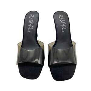 Wild Pair  Womens Luunav Black Open Toe Heels Shoes 6